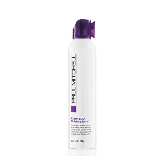 Extra-Body Firm Finishing Spray fra Paul Mitchell. Giver maksimal volumen og fylde til fint hår.