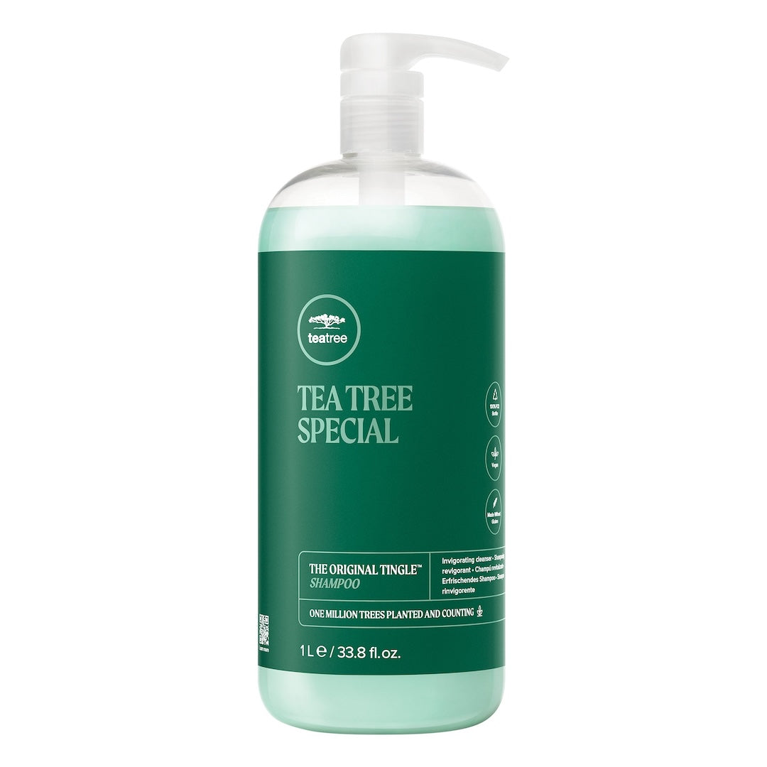 Tea Tree Shampoo - sætter gang i hovedbundens cirkulation og vasker urenheder væk.