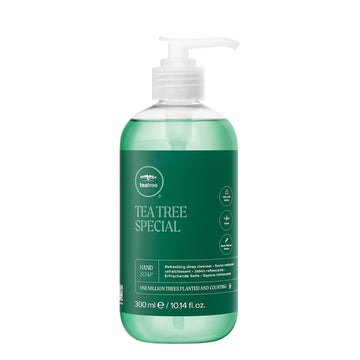 Paul Mitchell håndsæbe med tea tree-olie. Renser effektivt og bevarer hudens naturlige fugtbalance.